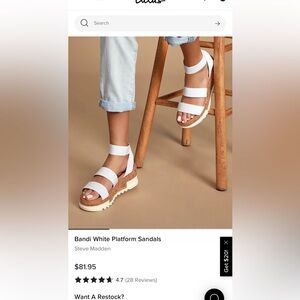 Steve Madden White Cork Platform Sandals